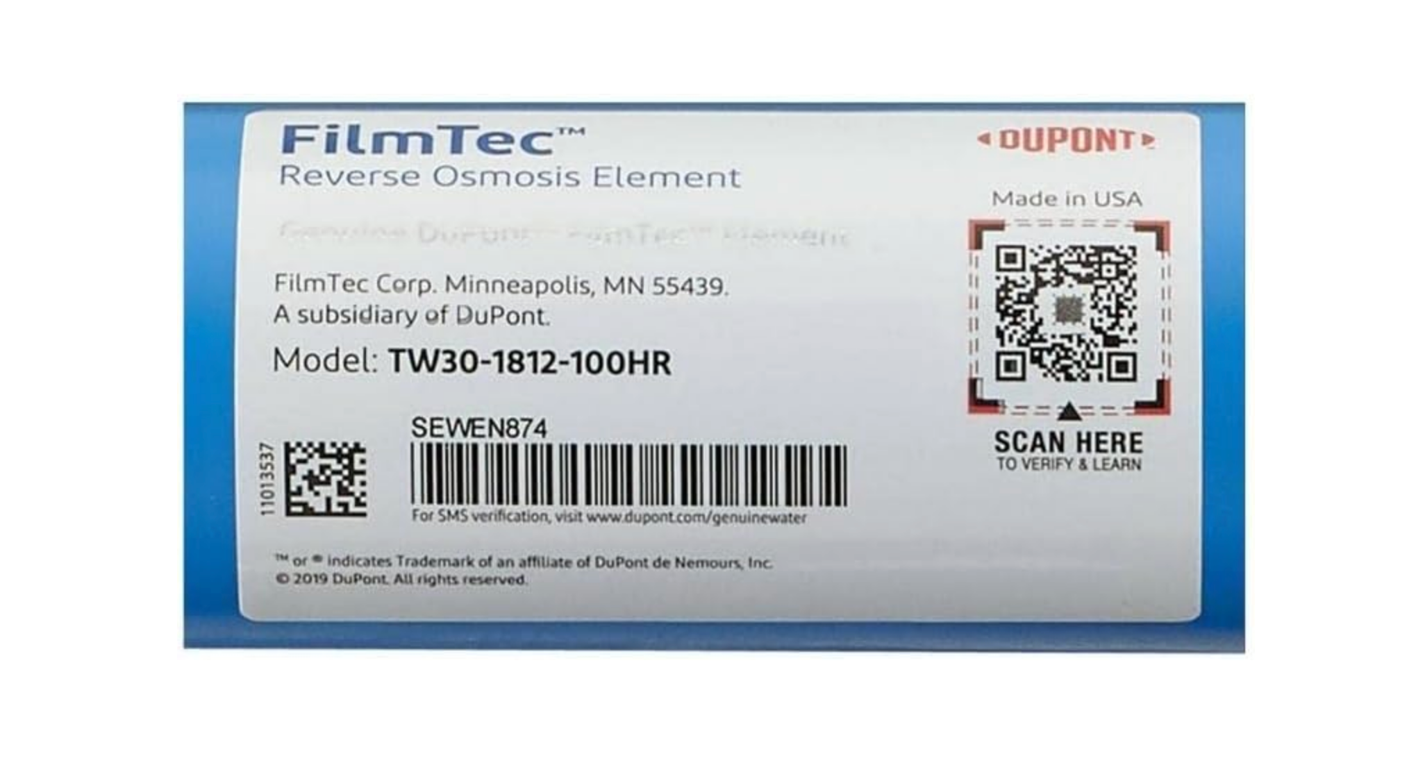 Dow FilmTec, TW30-1812-100HR 100 GPD